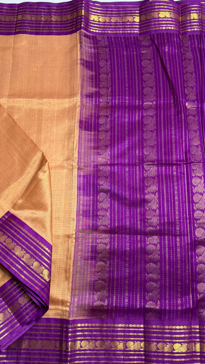 Vairoosi Pure Silk Cotton Saree with Korvai Border