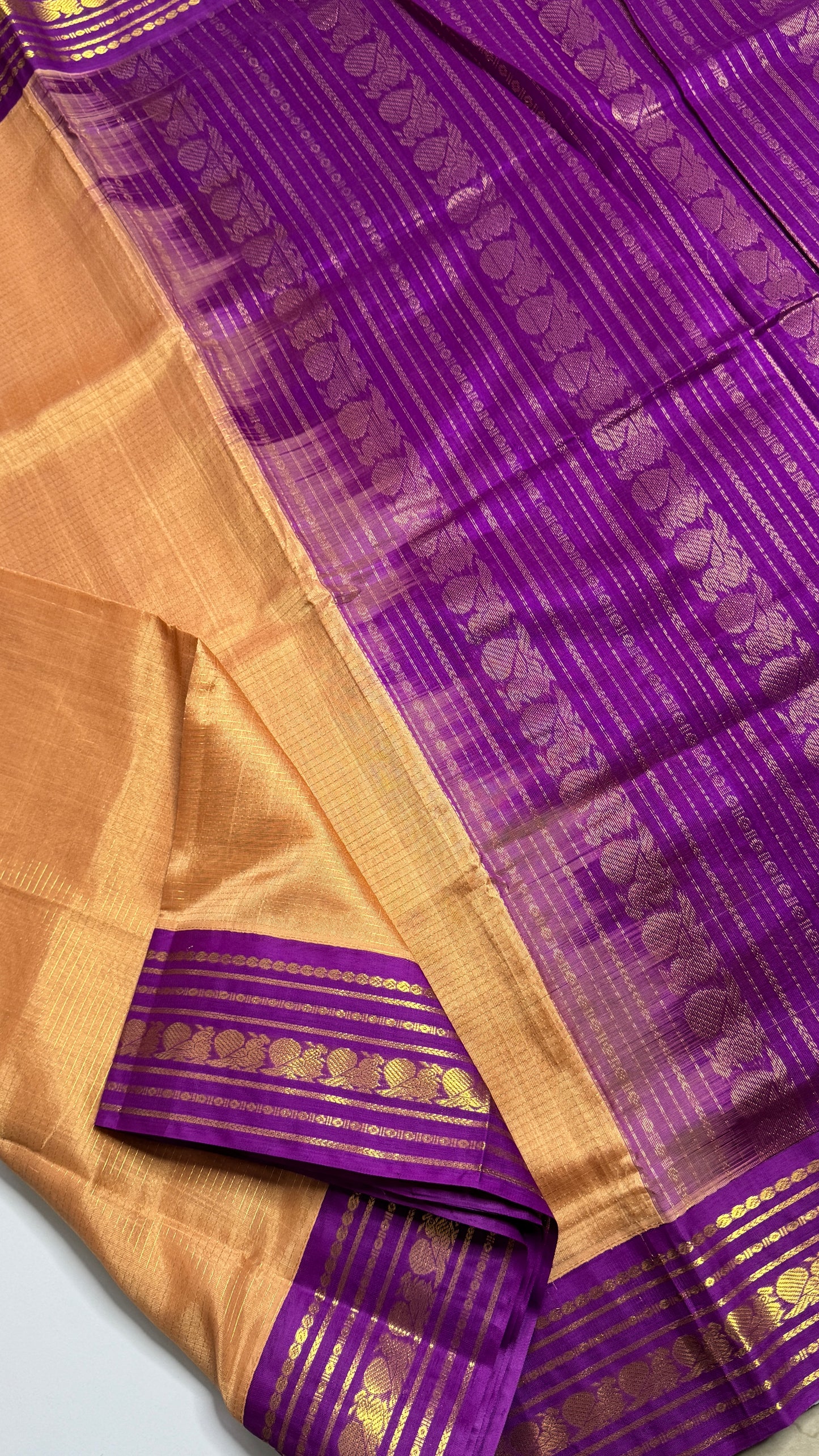 Vairoosi Pure Silk Cotton Saree with Korvai Border