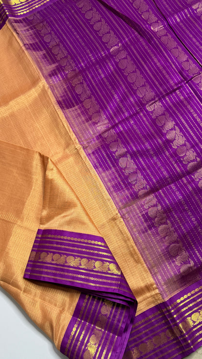 Vairoosi Pure Silk Cotton Saree with Korvai Border