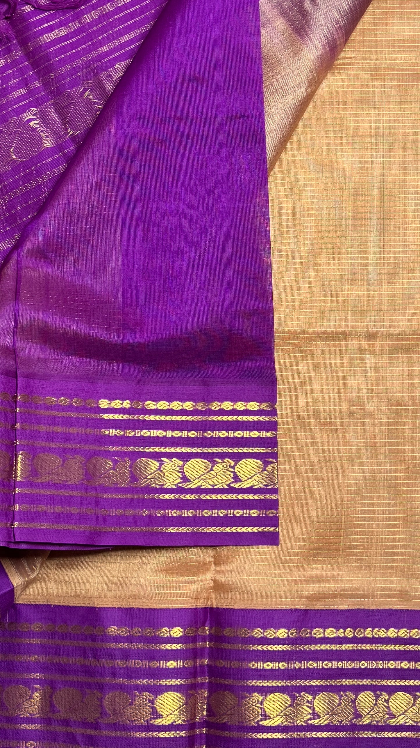 Vairoosi Pure Silk Cotton Saree with Korvai Border