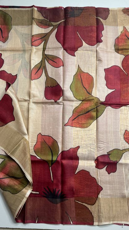 Handloom Pure Tussar Silk Saree