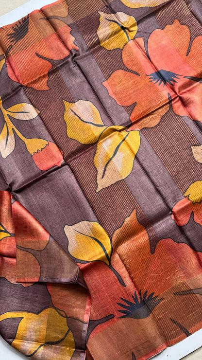 Handloom Pure Tussar Silk Saree