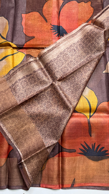 Handloom Pure Tussar Silk Saree