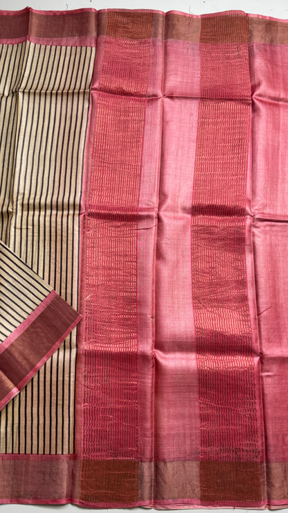 Handloom Pure Tussar Silk Saree