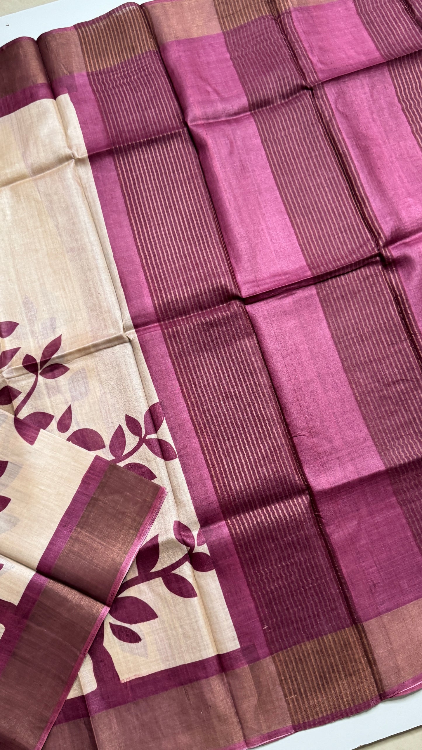 Handloom Pure Tussar Silk Saree