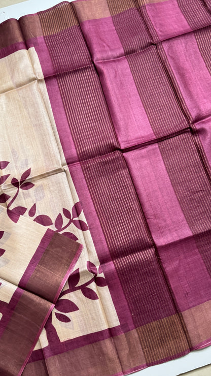 Handloom Pure Tussar Silk Saree