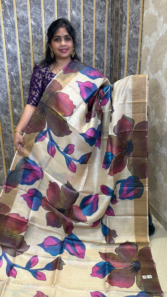Handloom Pure Tussar Silk Saree