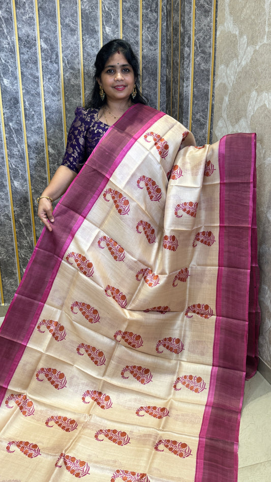 Handloom Pure Tussar Silk Saree