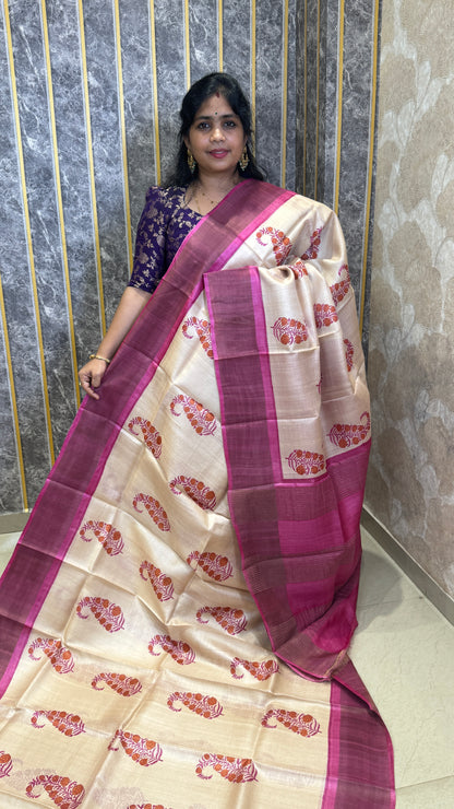 Handloom Pure Tussar Silk Saree