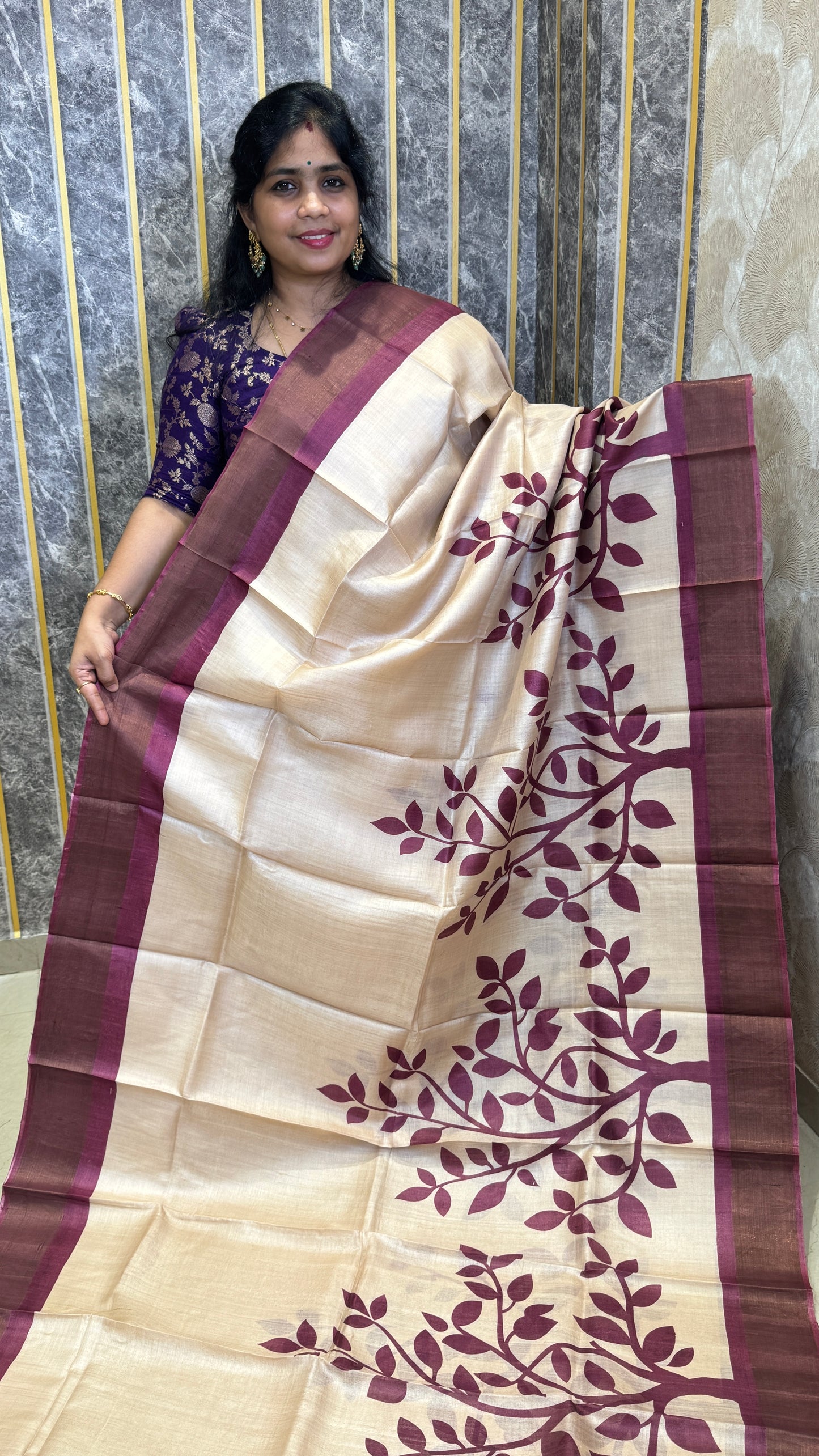 Handloom Pure Tussar Silk Saree
