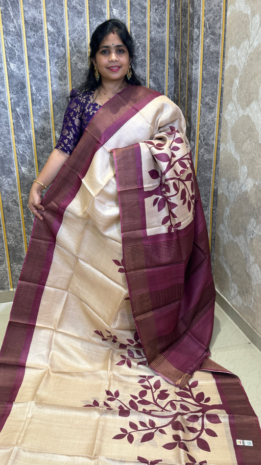 Handloom Pure Tussar Silk Saree