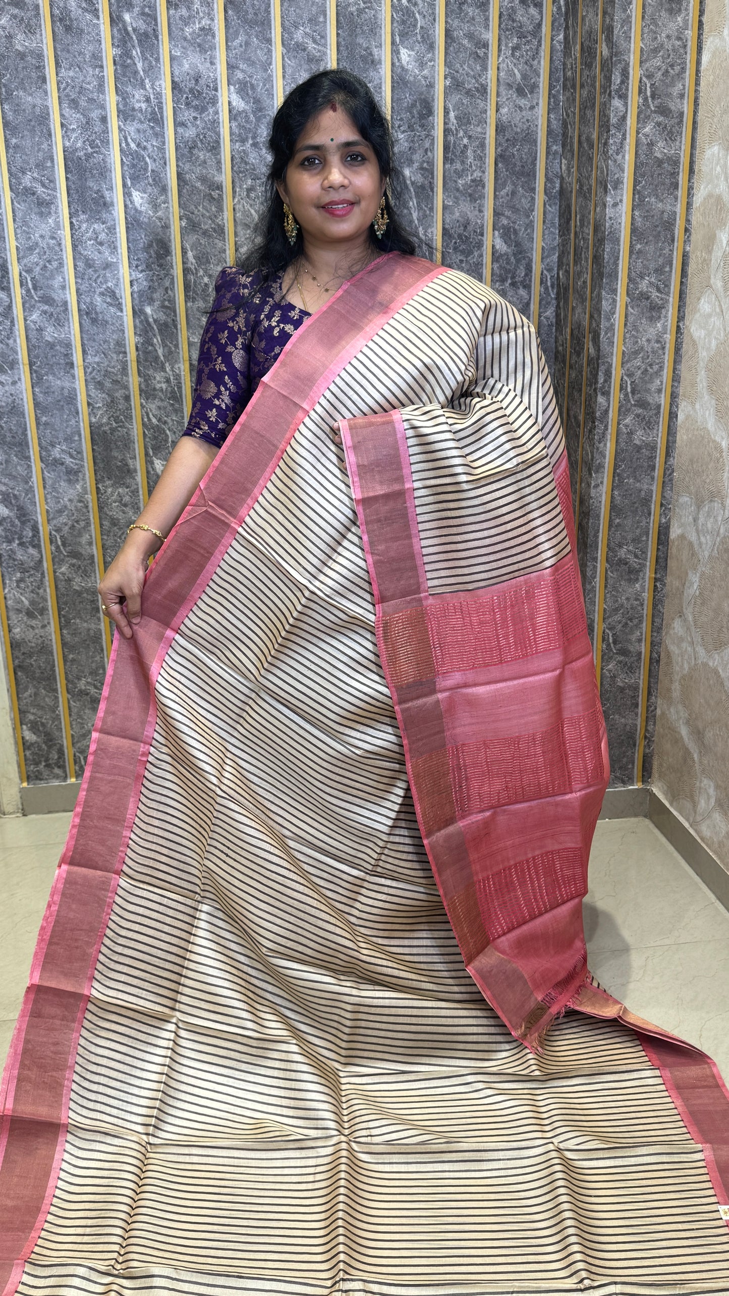 Handloom Pure Tussar Silk Saree