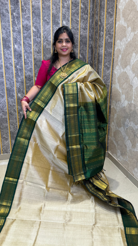 Vairoosi Pure Silk Cotton Saree with Korvai Border