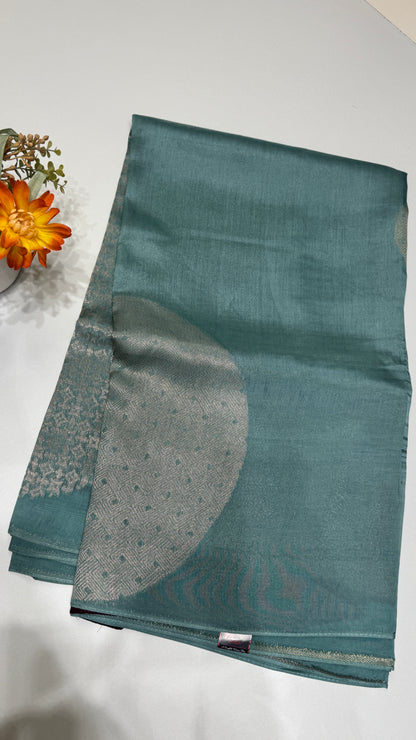 Borderless Tussar Georgette Saree