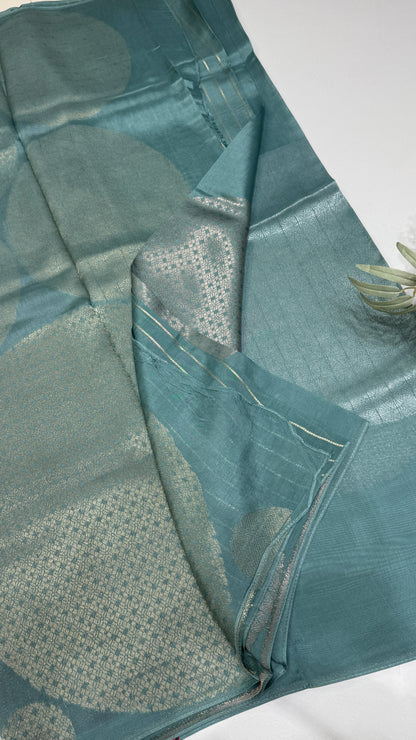 Borderless Tussar Georgette Saree