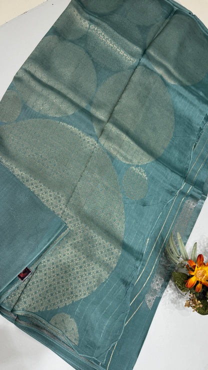 Borderless Tussar Georgette Saree