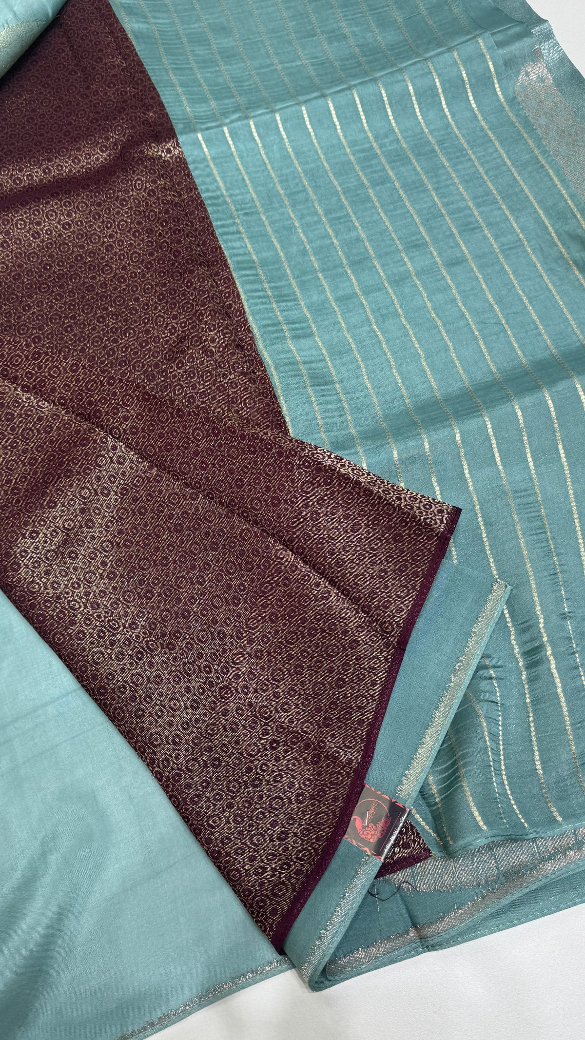 Borderless Tussar Georgette Saree