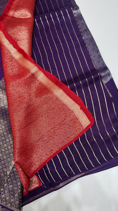 Borderless Tussar Georgette Saree