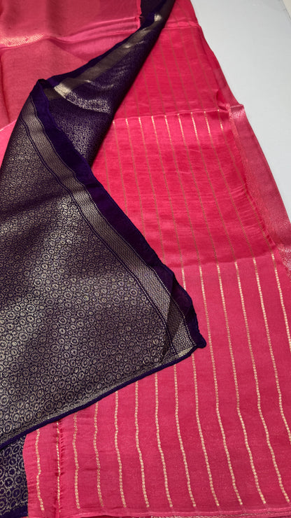 Borderless Tussar Georgette Saree