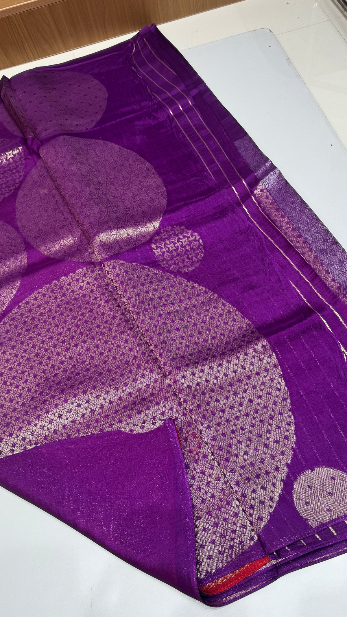 Borderless Tussar Georgette Saree