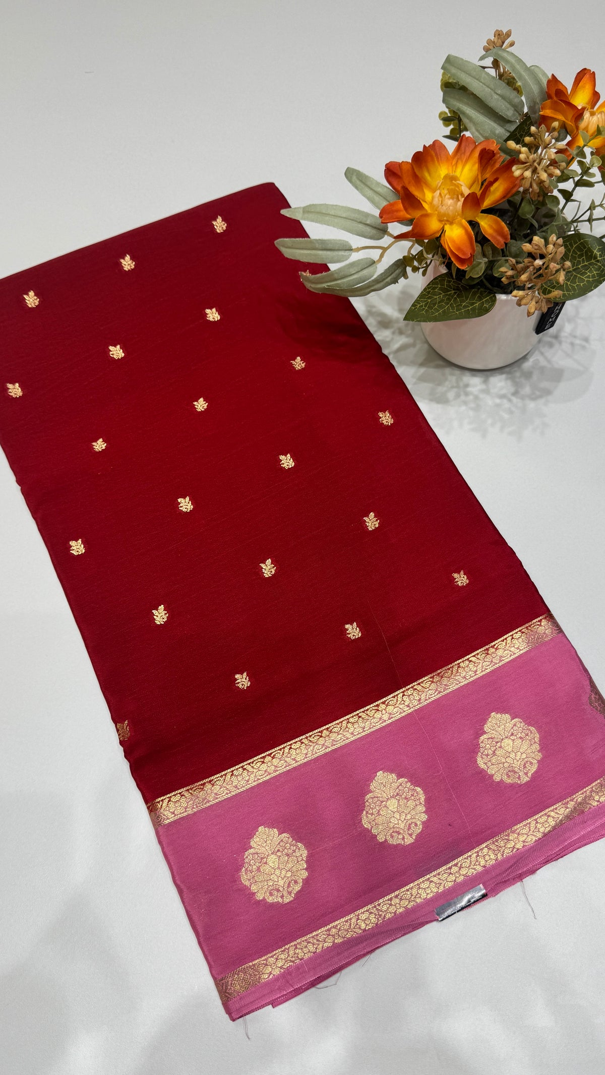 Checks Semi Mysore Silk Saree