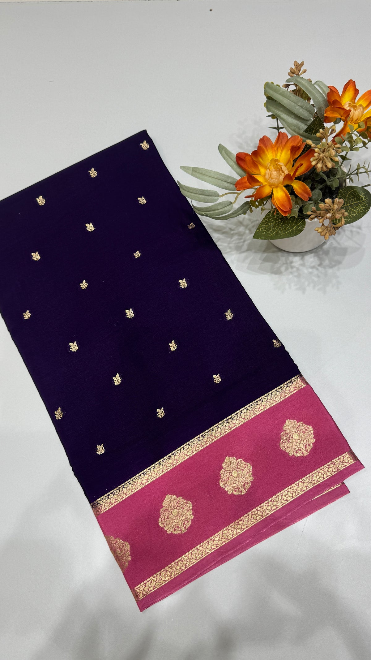 Checks Semi Mysore Silk Saree