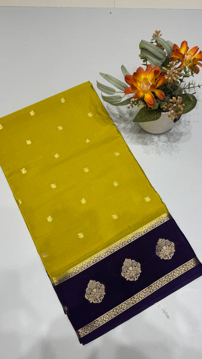 Checks Semi Mysore Silk Saree