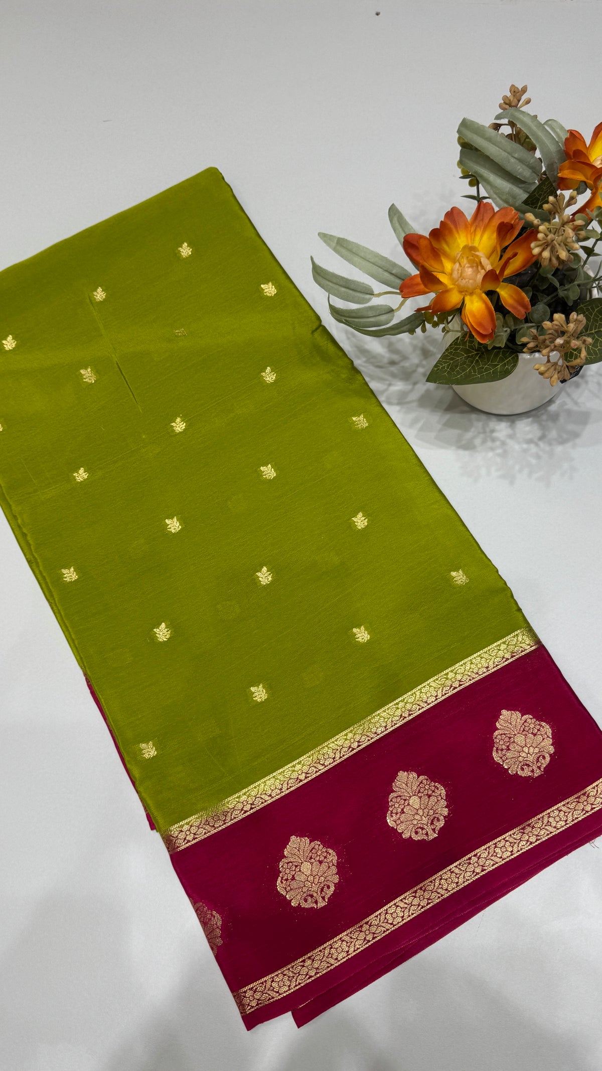 Checks Semi Mysore Silk Saree