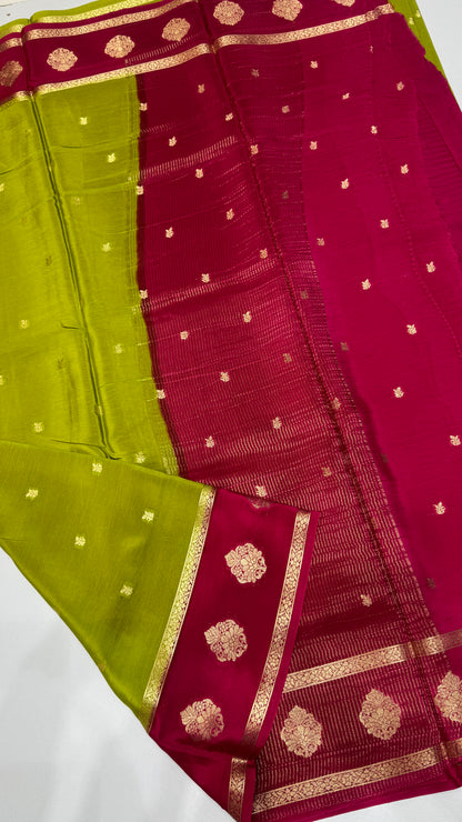 Checks Semi Mysore Silk Saree