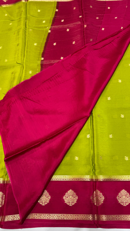 Checks Semi Mysore Silk Saree
