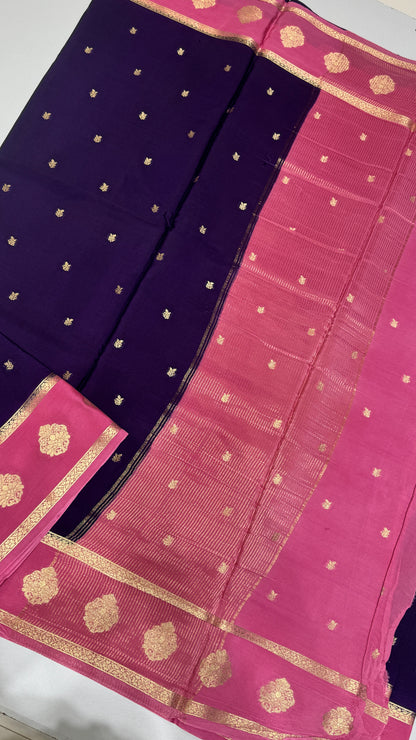 Checks Semi Mysore Silk Saree