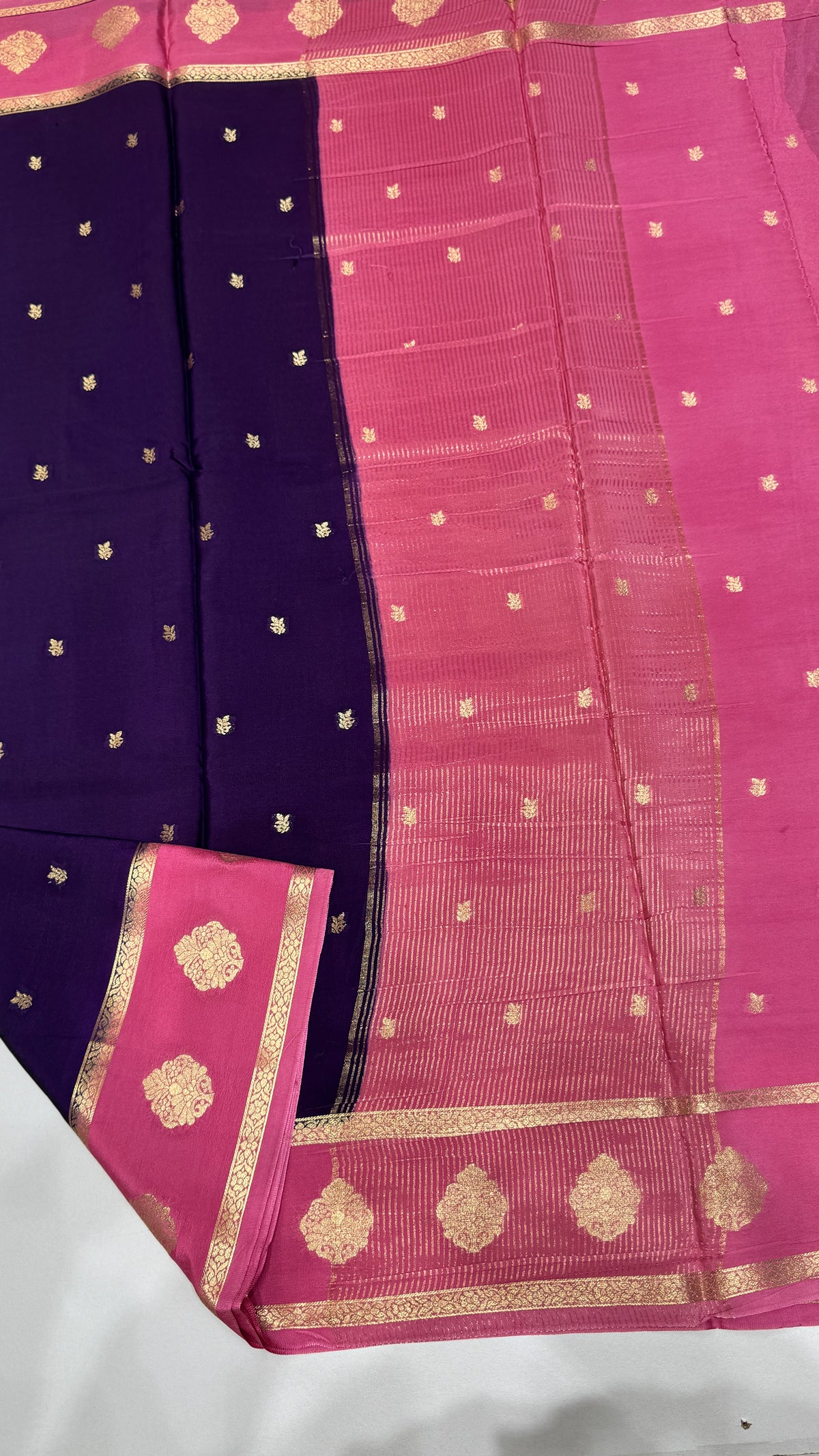 Checks Semi Mysore Silk Saree