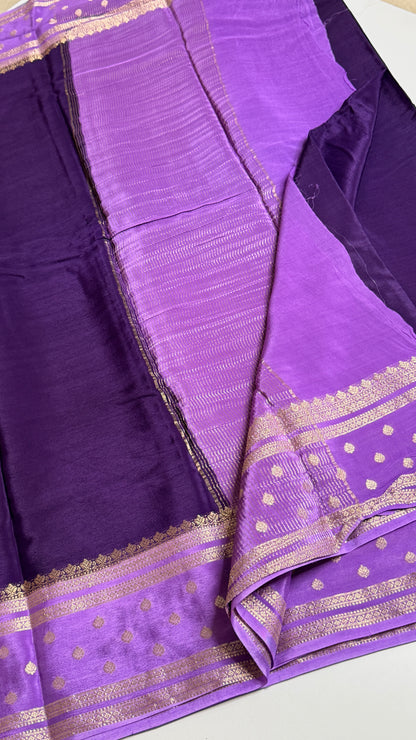 Semi Mysore Crepe with Gap Border Saree