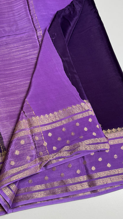 Semi Mysore Crepe with Gap Border Saree