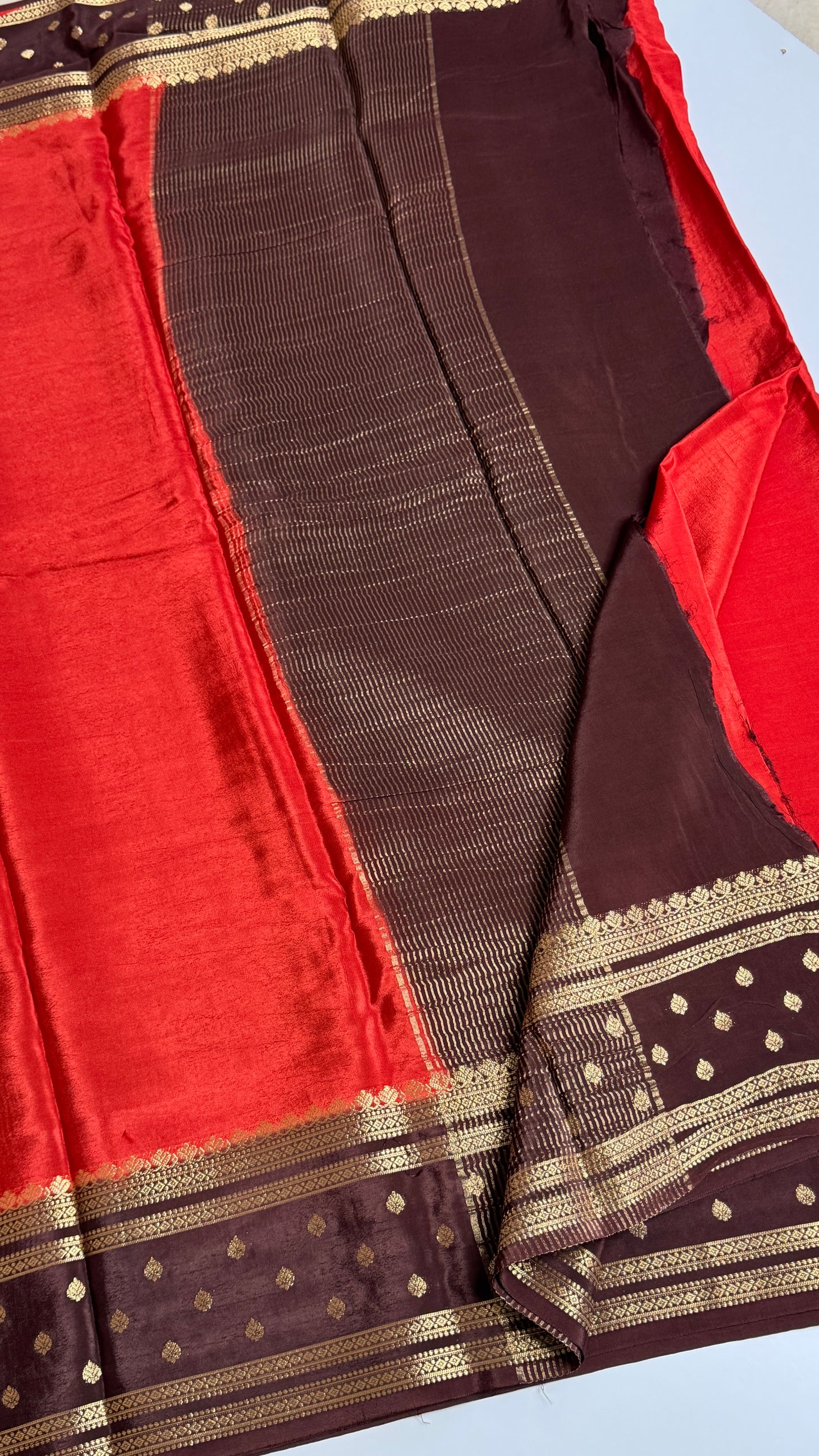 Semi Mysore Crepe with Gap Border Saree