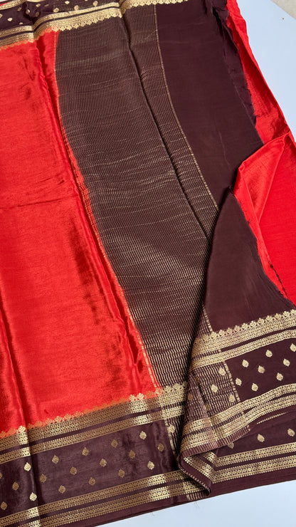 Semi Mysore Crepe with Gap Border Saree
