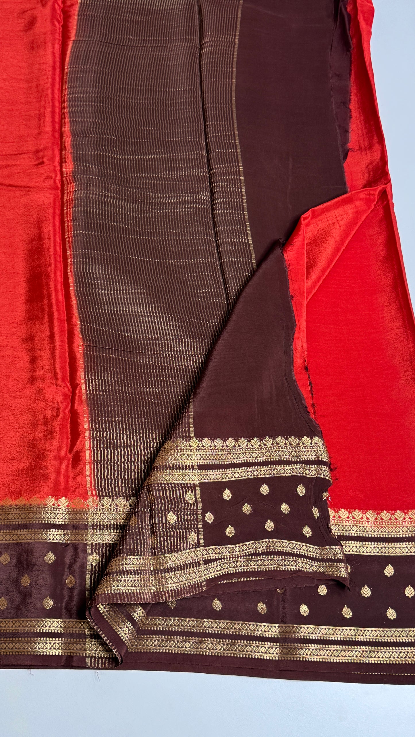 Semi Mysore Crepe with Gap Border Saree