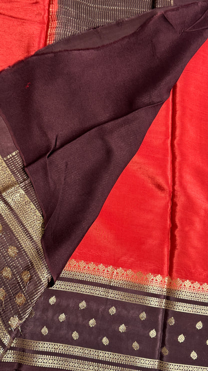 Semi Mysore Crepe with Gap Border Saree