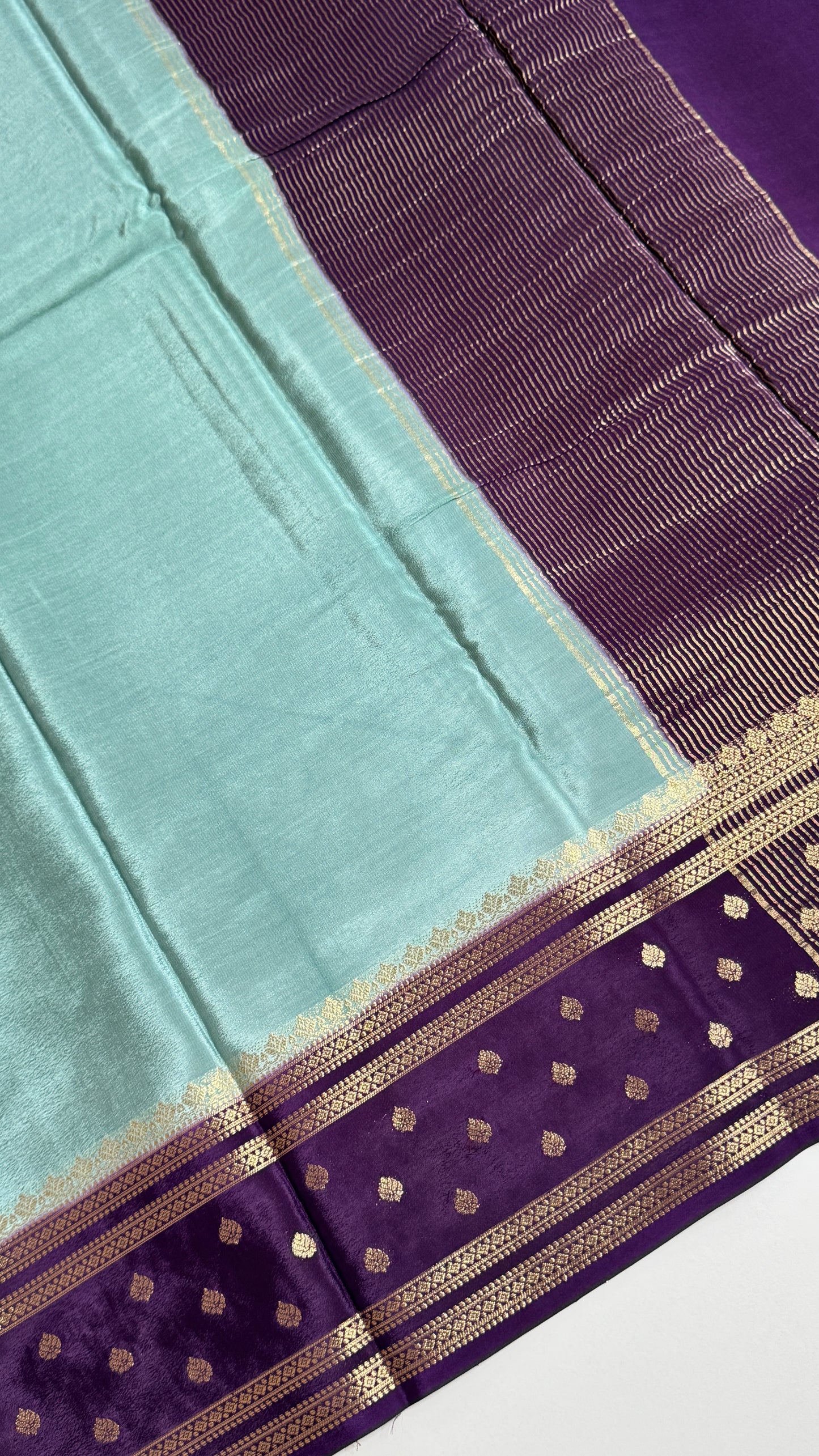 Semi Mysore Crepe with Gap Border Saree