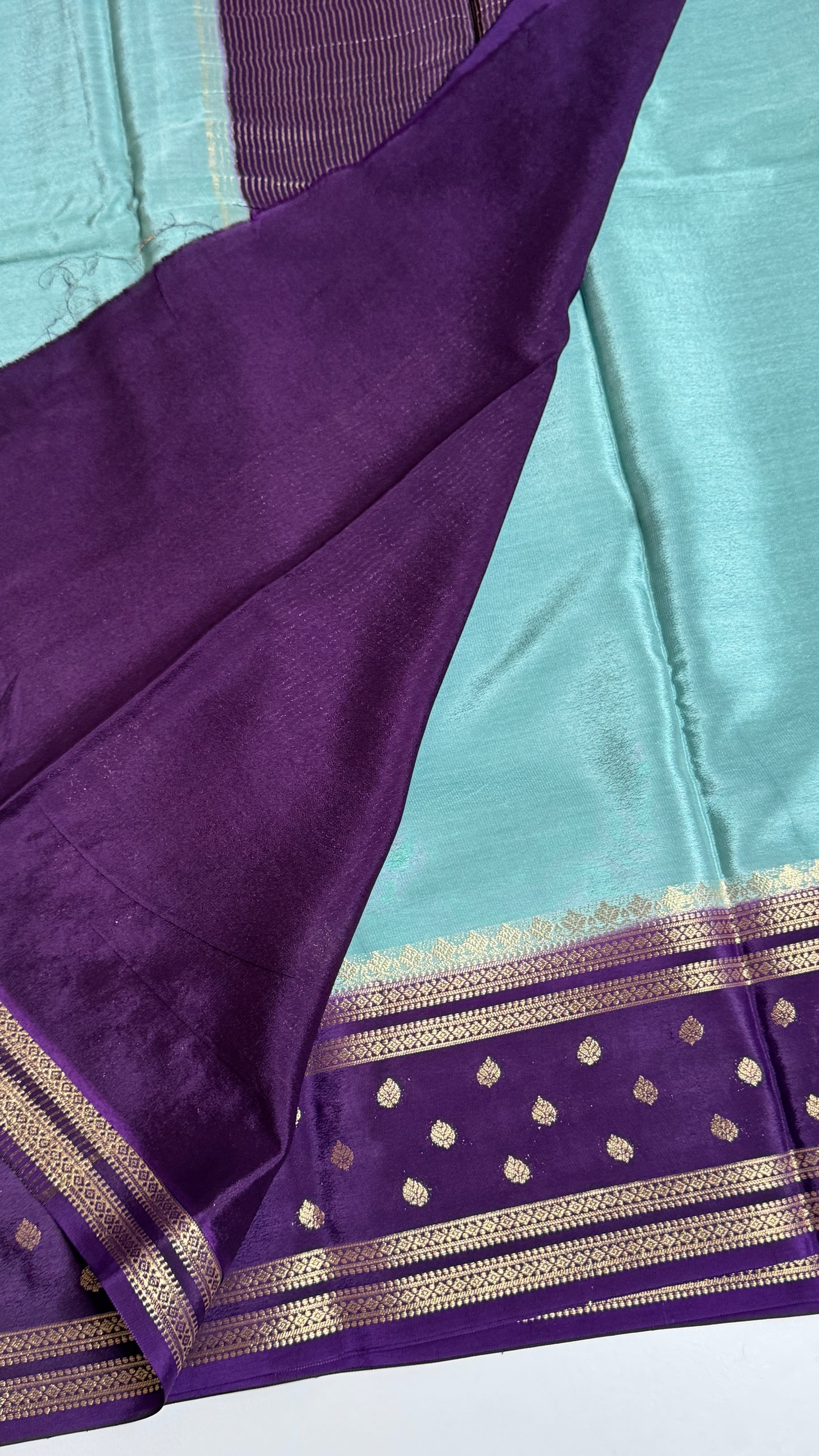 Semi Mysore Crepe with Gap Border Saree