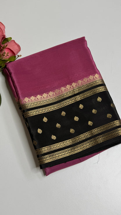 Semi Mysore Crepe with Gap Border Saree