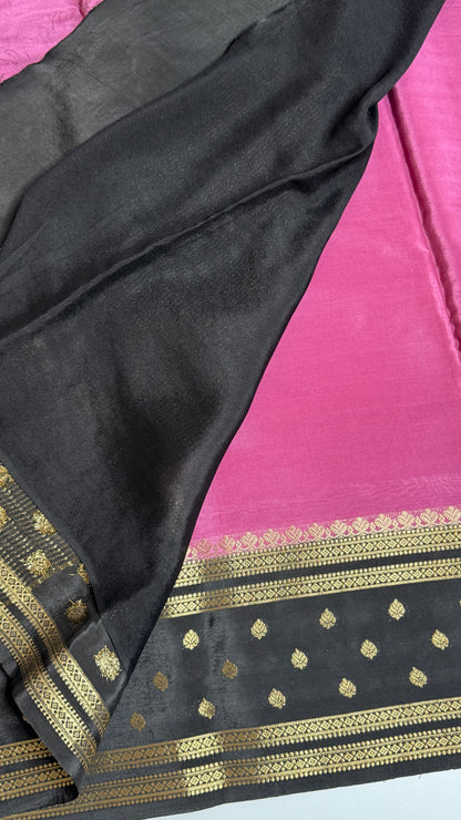 Semi Mysore Crepe with Gap Border Saree