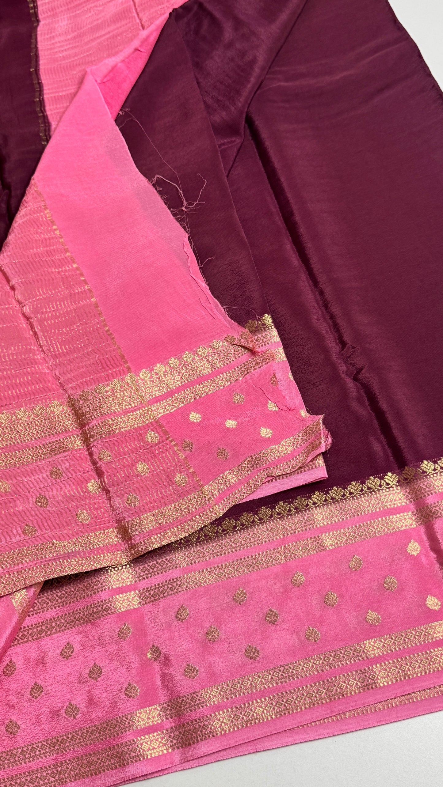 Semi Mysore Crepe with Gap Border Saree