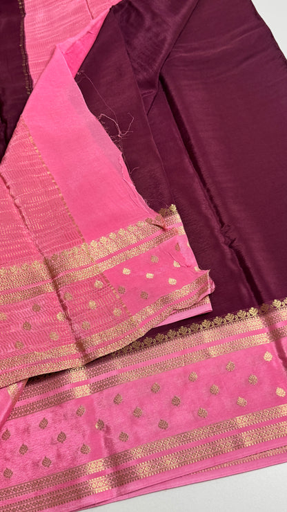 Semi Mysore Crepe with Gap Border Saree