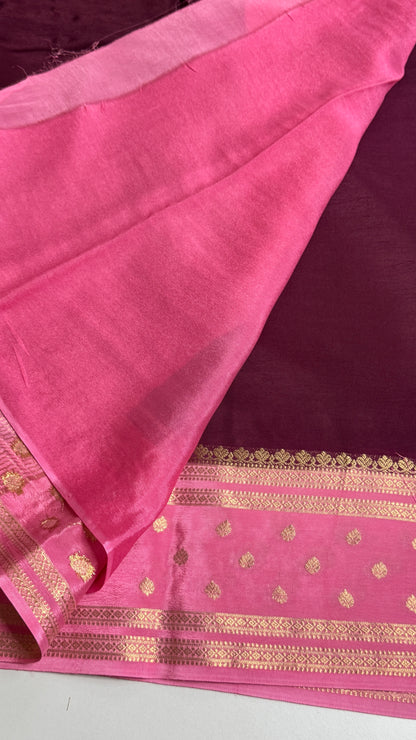 Semi Mysore Crepe with Gap Border Saree