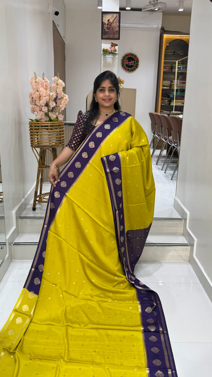 Checks Semi Mysore Silk Saree