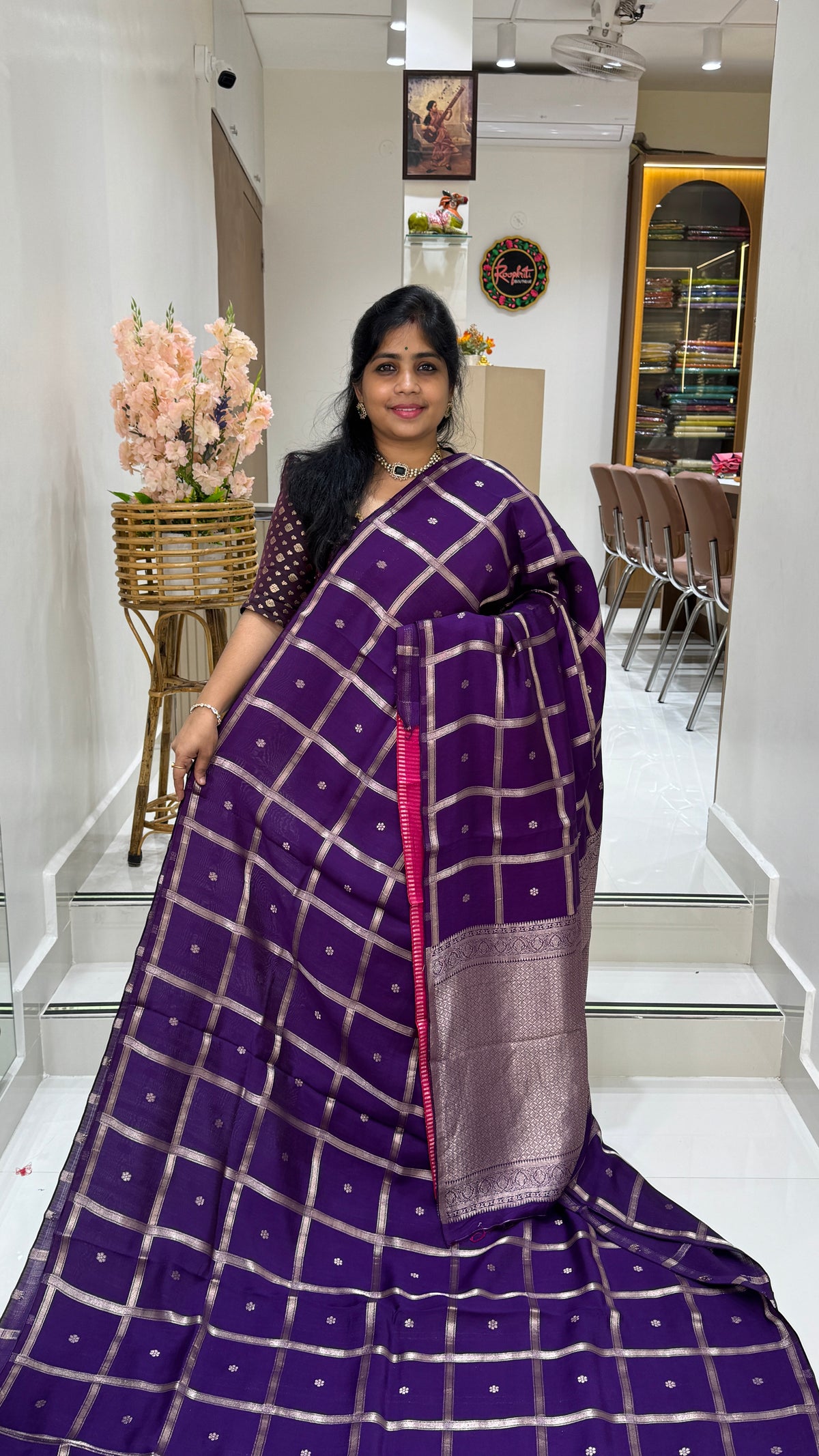 Semi Munga Crepe Saree