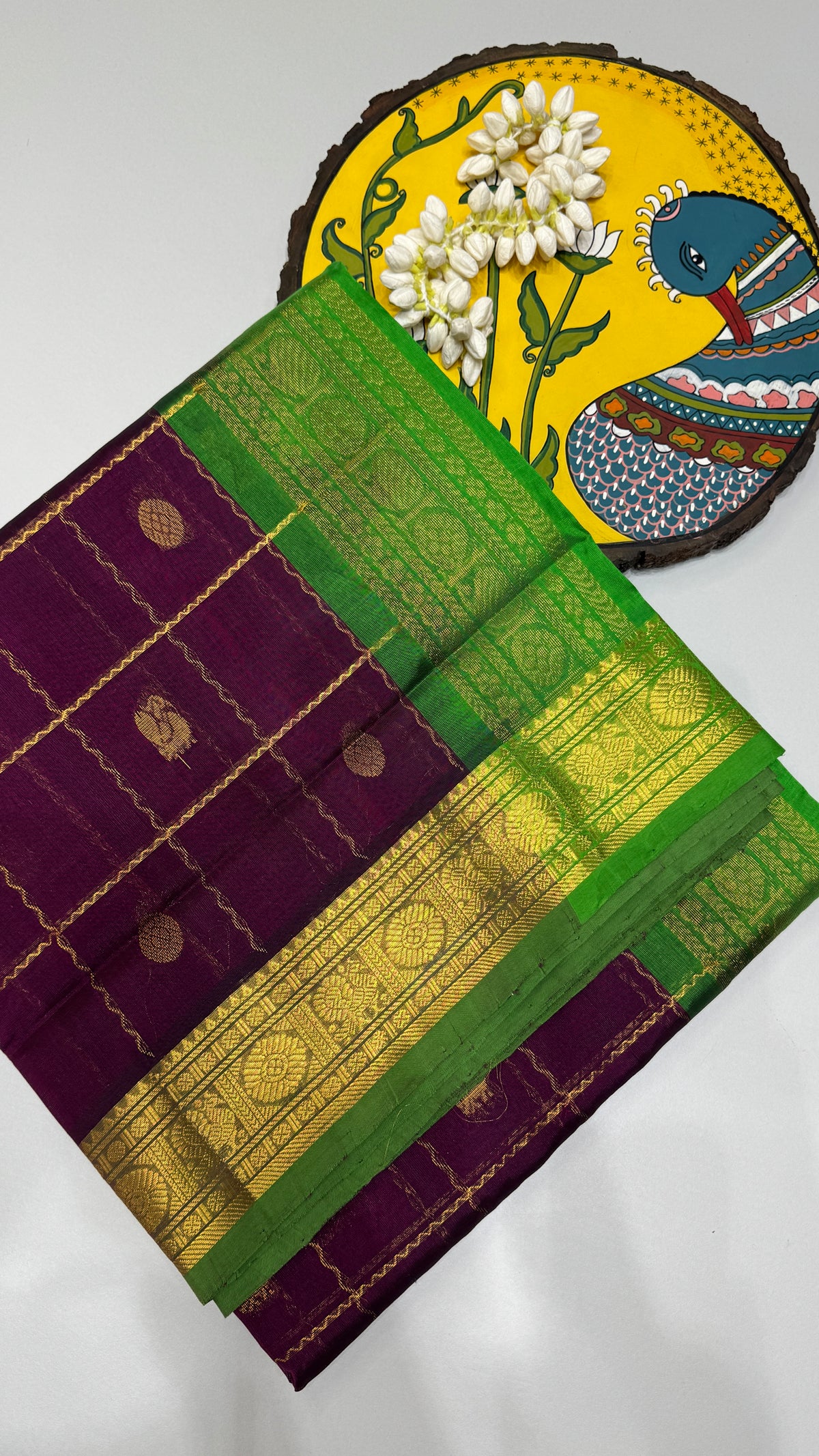 Mayil & Chakram Butta Pure Silk Cotton Saree