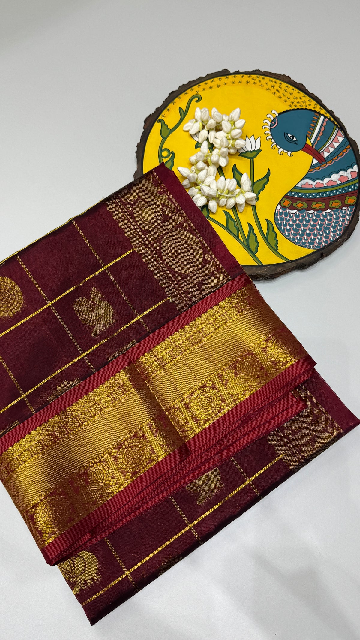 Mayil & Chakram Butta Pure Silk Cotton Saree