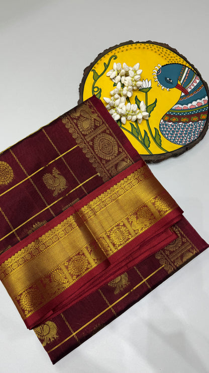 Mayil & Chakram Butta Pure Silk Cotton Saree